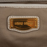 Miu Miu Quilted White Leather Trapu City Handbag