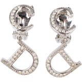 Christian Dior Crystal D Earclips