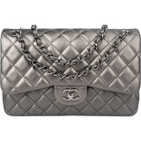 Chanel Quilted Lambskin Jumbo Double Flap Crossbody Bag