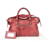 Balenciaga Red Leather City Handbag