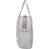 Miu Miu Silver Embellished Glitter Crossbody Bag