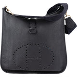 Hermès Noir Togo Leather Evelyne GM Crossbody Bag