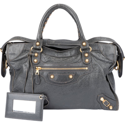 Balenciaga Grey Leather City Handbag