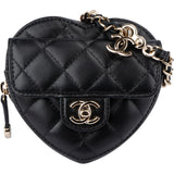 Chanel Quilted Lambskin Mini Heart Love Bumbag Crossbody Bag