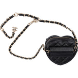 Chanel Quilted Lambskin Mini Heart Love Bumbag Crossbody Bag