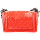 Chanel Quilted Velvet Boy Single Flap Crossbody bag