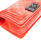 Chanel Quilted Velvet Boy Single Flap Crossbody bag