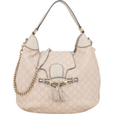 Gucci GG Leather Monogram Horsebit Emily Hobo Bag