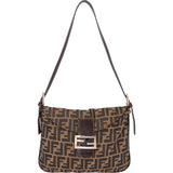 Fendi FF Monogram Baguette Buckle Shoulder Bag