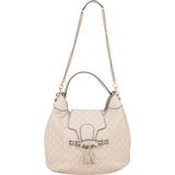 Gucci GG Leather Monogram Horsebit Emily Hobo Bag