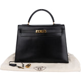 Hermès Black Boxcalf Kelly 32 Handbag