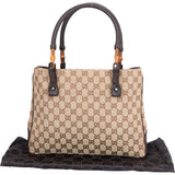 Gucci GG Monogram Bamboo Handbag