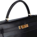 Hermès Black Boxcalf Kelly 32 Handbag