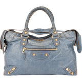 Balenciaga Blue Leather City Handbag