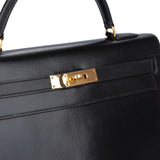 Hermès Black Boxcalf Kelly 32 Handbag