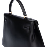 Hermès Black Boxcalf Kelly 32 Handbag