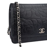 Chanel Lambskin Camellia Wallet On Chain Crossbody Bag