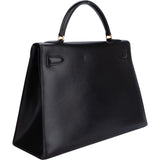 Hermès Black Boxcalf Kelly 32 Handbag