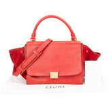 Céline Grained Calfskin Suede Trapeze Handbag