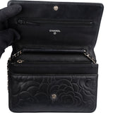 Chanel Lambskin Camellia Wallet On Chain Crossbody Bag