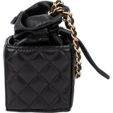 Chanel Quilted Leather Micro Cube Crossbody Bag