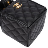Chanel Quilted Leather Micro Cube Crossbody Bag