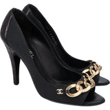 Chanel Quilted Leather Chain Pumps (37)