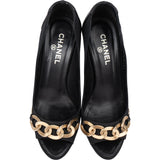 Chanel Quilted Leather Chain Pumps (37)