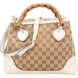 Gucci Monogram GG Canvas Diana Bambus Handle Small Tote Handbag