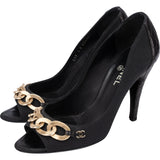 Chanel Quilted Leather Chain Pumps (37)