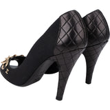 Chanel Quilted Leather Chain Pumps (37)