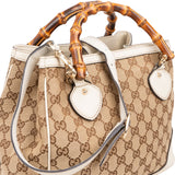 Gucci Monogram GG Canvas Diana Bambus Handle Small Tote Handbag