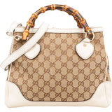 Gucci Monogram GG Canvas Diana Bambus Handle Small Tote Handbag
