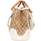 Gucci Monogram GG Canvas Diana Bambus Handle Small Tote Handbag