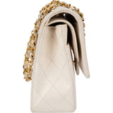 Chanel Quilted Lambskin 24K Gold Medium Double Flap Crossbody Bag