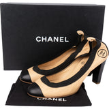 Chanel Bicolot Leather Stretch Heels (38)