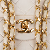 Chanel Quilted Lambskin 24K Gold Medium Double Flap Crossbody Bag