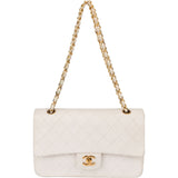 Chanel Quilted Lambskin 24K Gold Medium Double Flap Crossbody Bag
