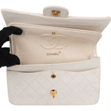 Chanel Quilted Lambskin 24K Gold Medium Double Flap Crossbody Bag