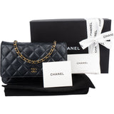 Chanel Quilted Caviar Leather Wallet On Chain Crossbody Bag