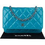 Chanel Quilted Patent Leather Wallet On Chain Crossbody Bag