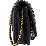 Chanel Quilted Caviar Leather Wallet On Chain Crossbody Bag