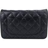 Chanel Quilted Caviar Leather Wallet On Chain Crossbody Bag