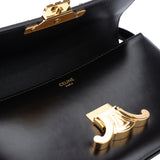 Celine Black Boxcalf Triomphe Shoulder Bag