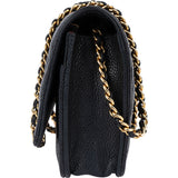 Chanel Quilted Caviar Leather Wallet On Chain Crossbody Bag