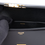 Celine Black Boxcalf Triomphe Shoulder Bag