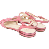 Chanel Pink Suede CC Sandals (38)