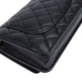Chanel Quilted Caviar Leather Wallet On Chain Crossbody Bag