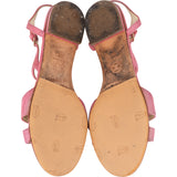 Chanel Pink Suede CC Sandals (38)