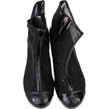 Chanel Mesh Glitter CC Ankle Shoes (35)